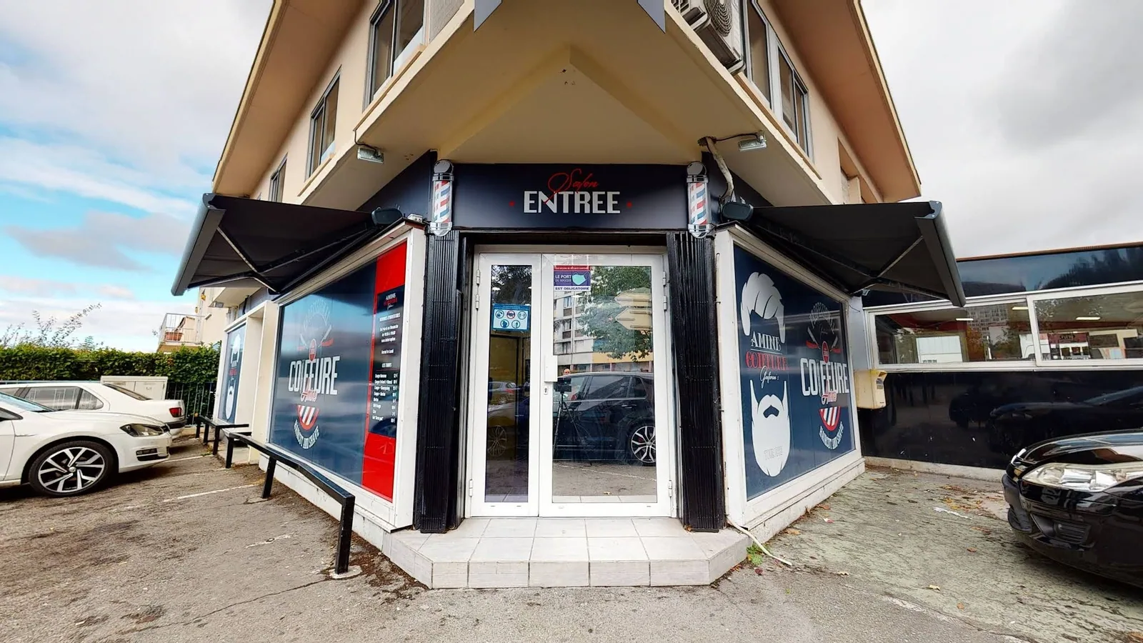 Entrée du salon Amine Coiffure à Toulouse